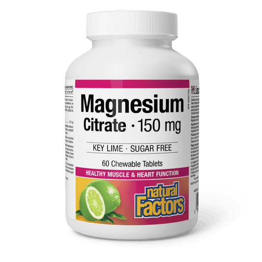Natural Factors Magnesium Citrate 150 mg Key Lime 60 Chewables - Wellness Supplement