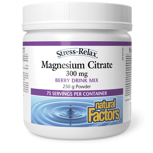 Natural Factors Magnesium Citrate 300 mg Berry Stress-Relax 250g 