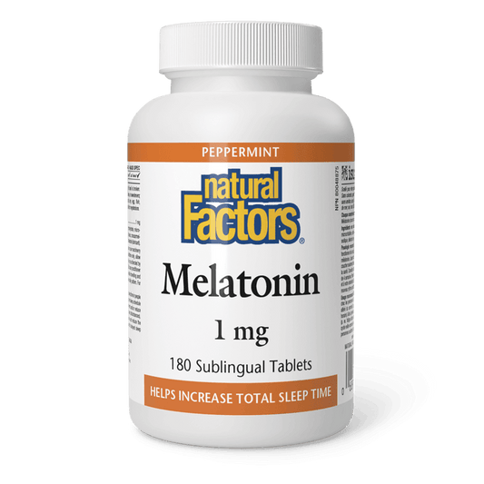 Natural Factors Melatonin 1 mg Peppermint 180 Tablets 