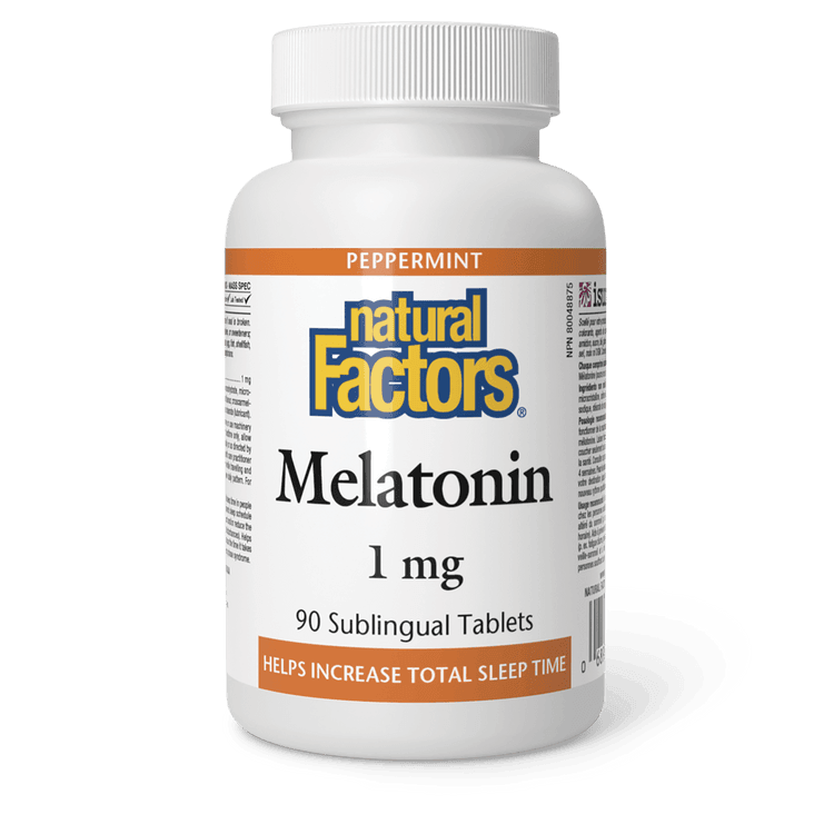 Natural Factors Melatonin 1 mg Peppermint 90 Tablets - Wellness Supplement