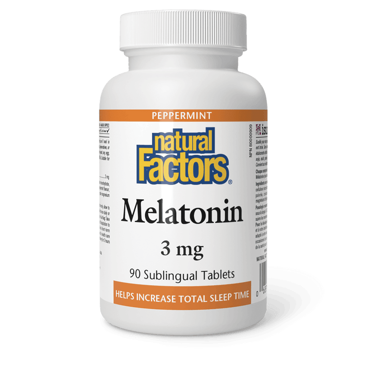 Natural Factors Melatonin 3 mg Peppermint 90 Tablets 