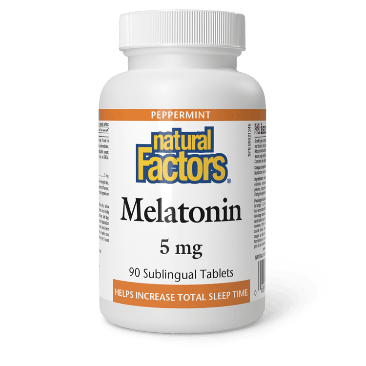 Natural Factors Melatonin 5 mg Peppermint 90 Tablets 