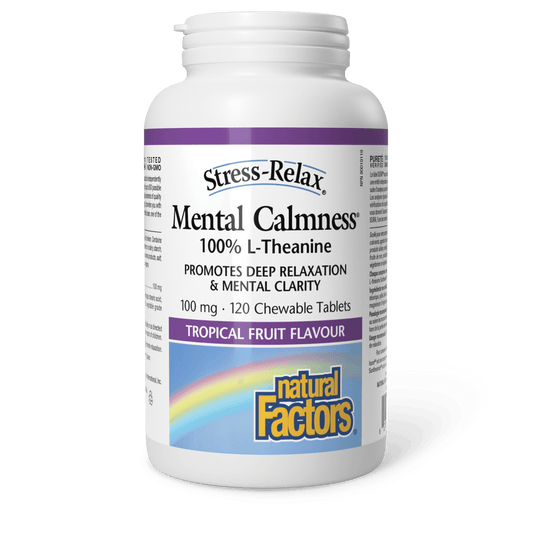 Natural Factors Mental Calmness 100 mg Stress-Relax 120 Chewables 