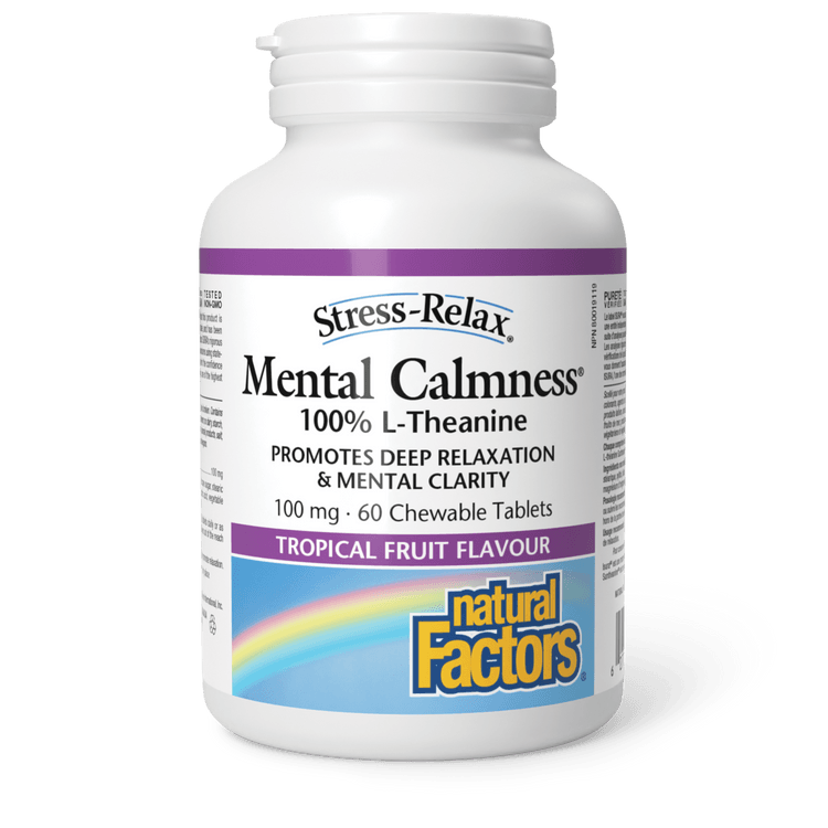 Natural Factors Mental Calmness 100 mg Stress-Relax 60 Chewables 