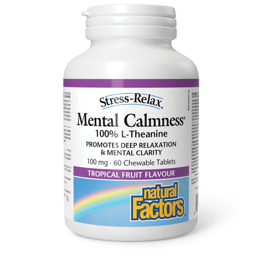 Natural Factors Mental Calmness 100 mg Stress-Relax 60 Chewables 