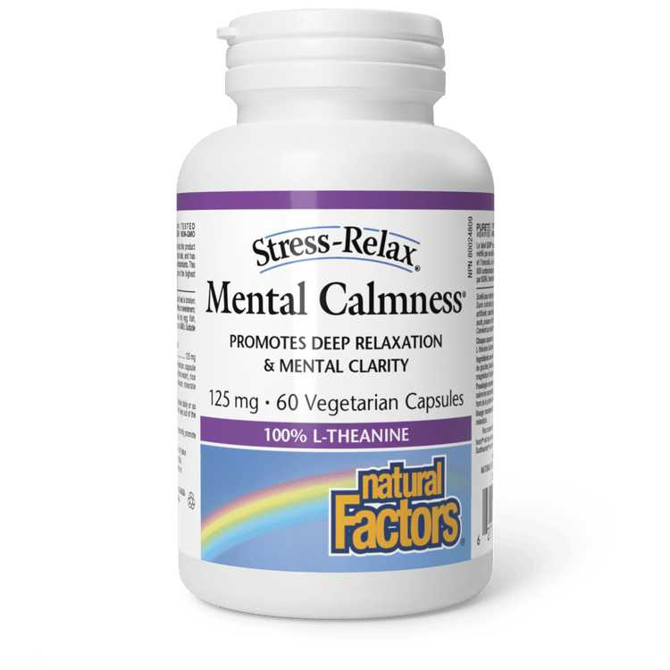 Natural Factors Mental Calmness 125 mg Stress-Relax 60 Veg Capsules 