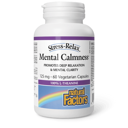 Natural Factors Mental Calmness 125 mg Stress-Relax 60 Veg Capsules 
