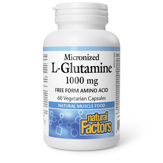 Natural Factors Micronized L-Glutamine 1000 mg 60 Veg Capsules - Wellness Supplement