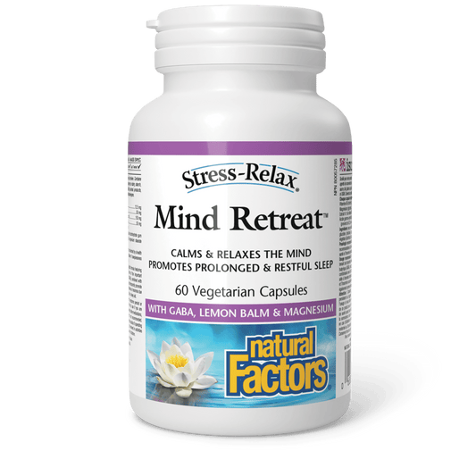 Natural Factors Mind Retreat Stress-Relax 60 Veg Capsules - Wellness Supplement