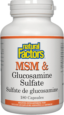 Natural Factors MSM & Glucosamine Sulfate 180 Capsules 