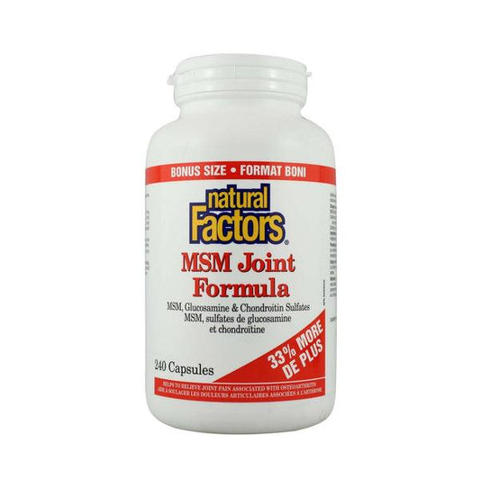 Natural Factors MSM Joint Formula BONUS SIZE 60+180 Capsules 