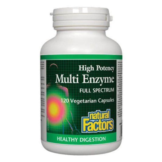 Natural Factors Multi Enzyme High Potency Full Spectrum 120 Veg Capsules 