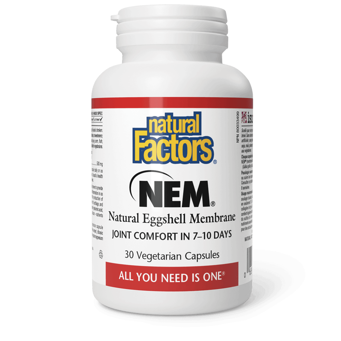 Natural Factors NEM Natural Eggshell Membrane 500 mg 30 Capsules - Wellness Supplement