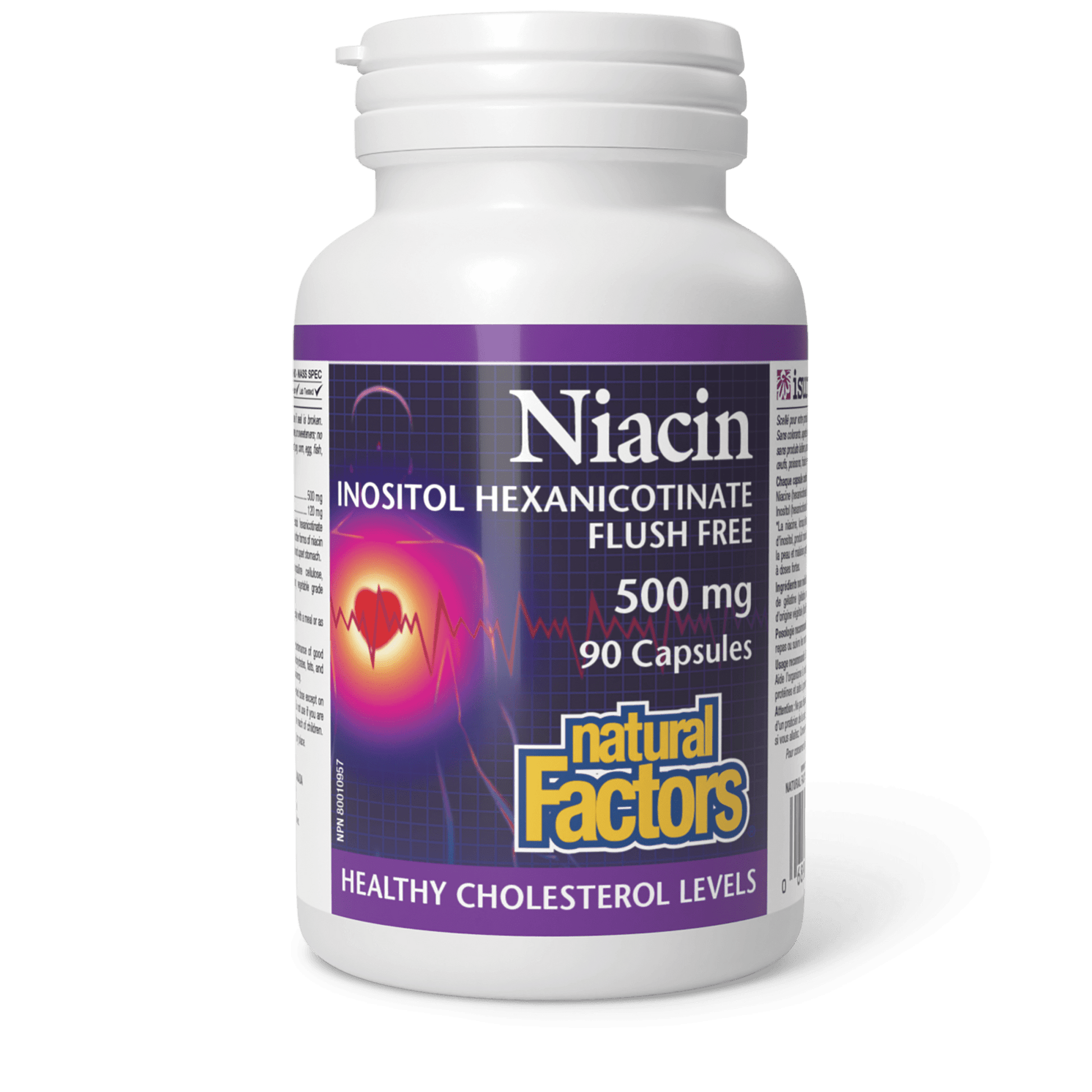 Natural Factors Niacin Flush Free 500 mg 90 Capsules 