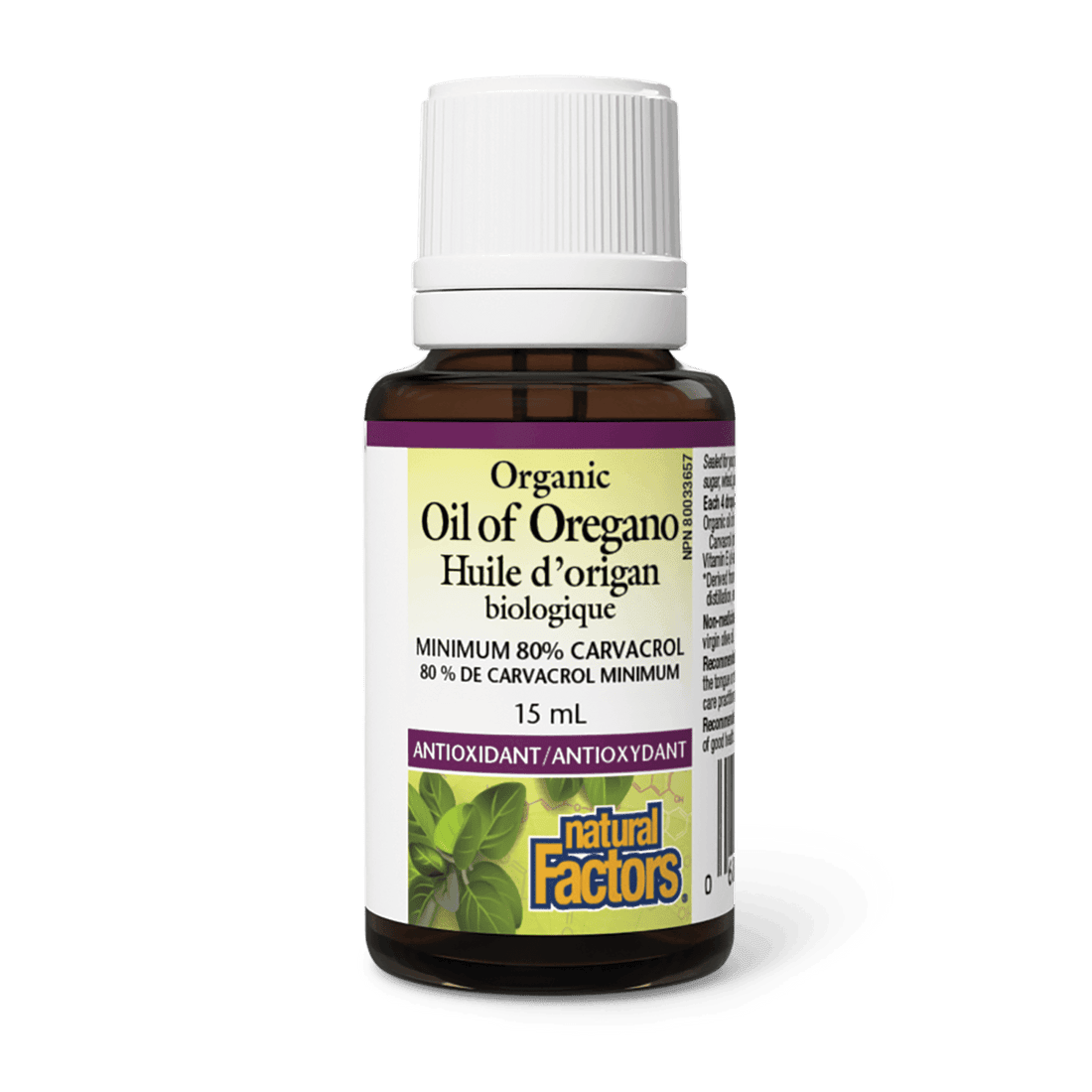 Natural Factors Organic Oil of Oregano 15mL - Wellness Supplement