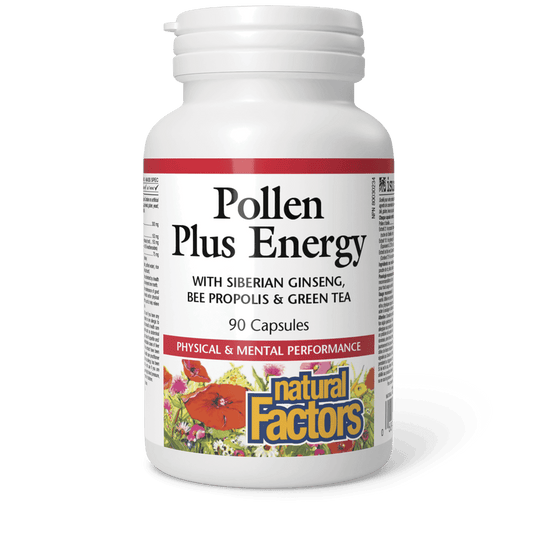 Natural Factors Pollen Plus Energy 90 Capsules - Wellness Supplement