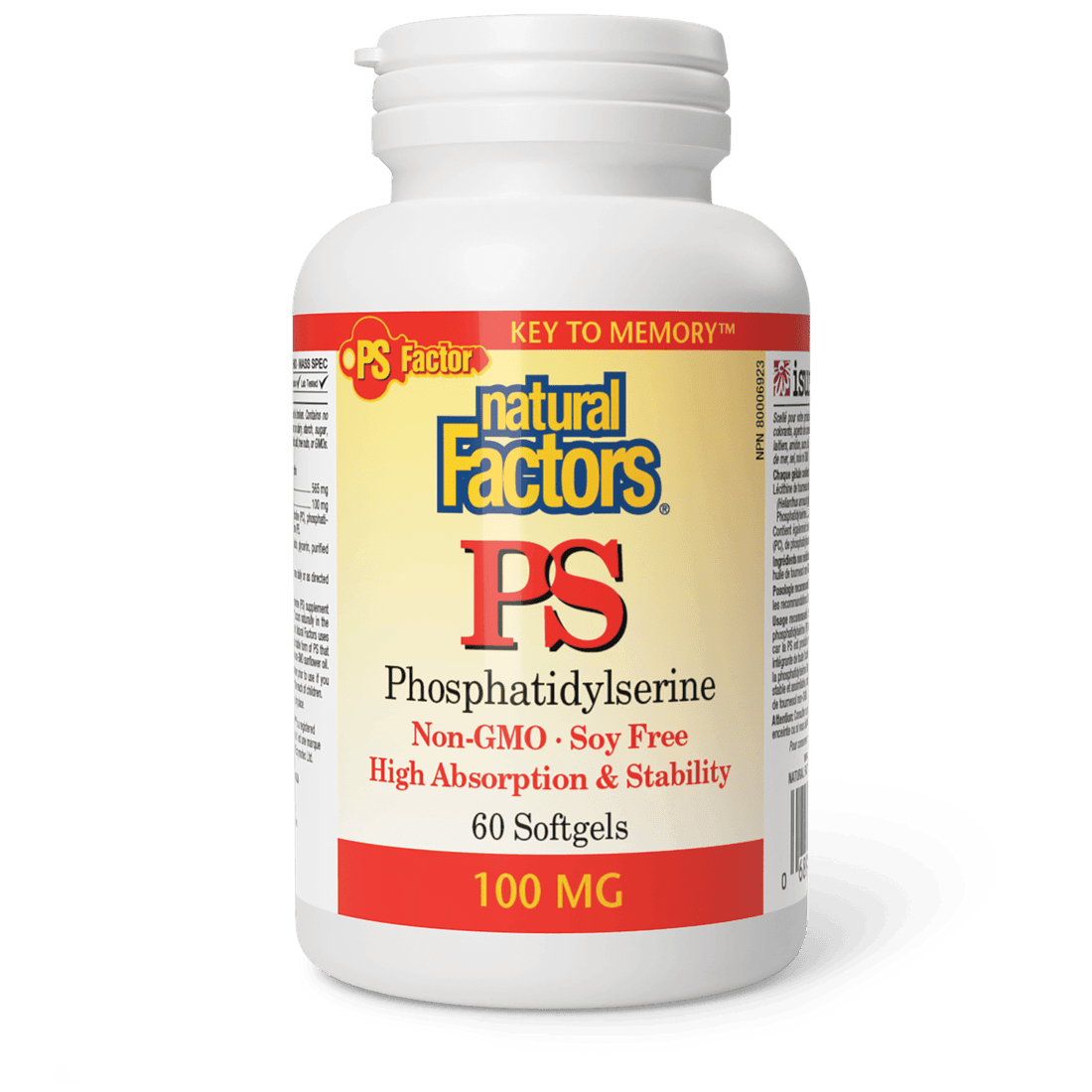 Natural Factors PS Phosphatidylserine 100 mg 60 Softgels 