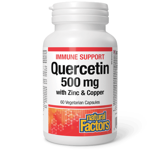 Natural Factors Quercetin with Zinc & Copper 500 mg 60 Veg Capsules - Wellness Supplement