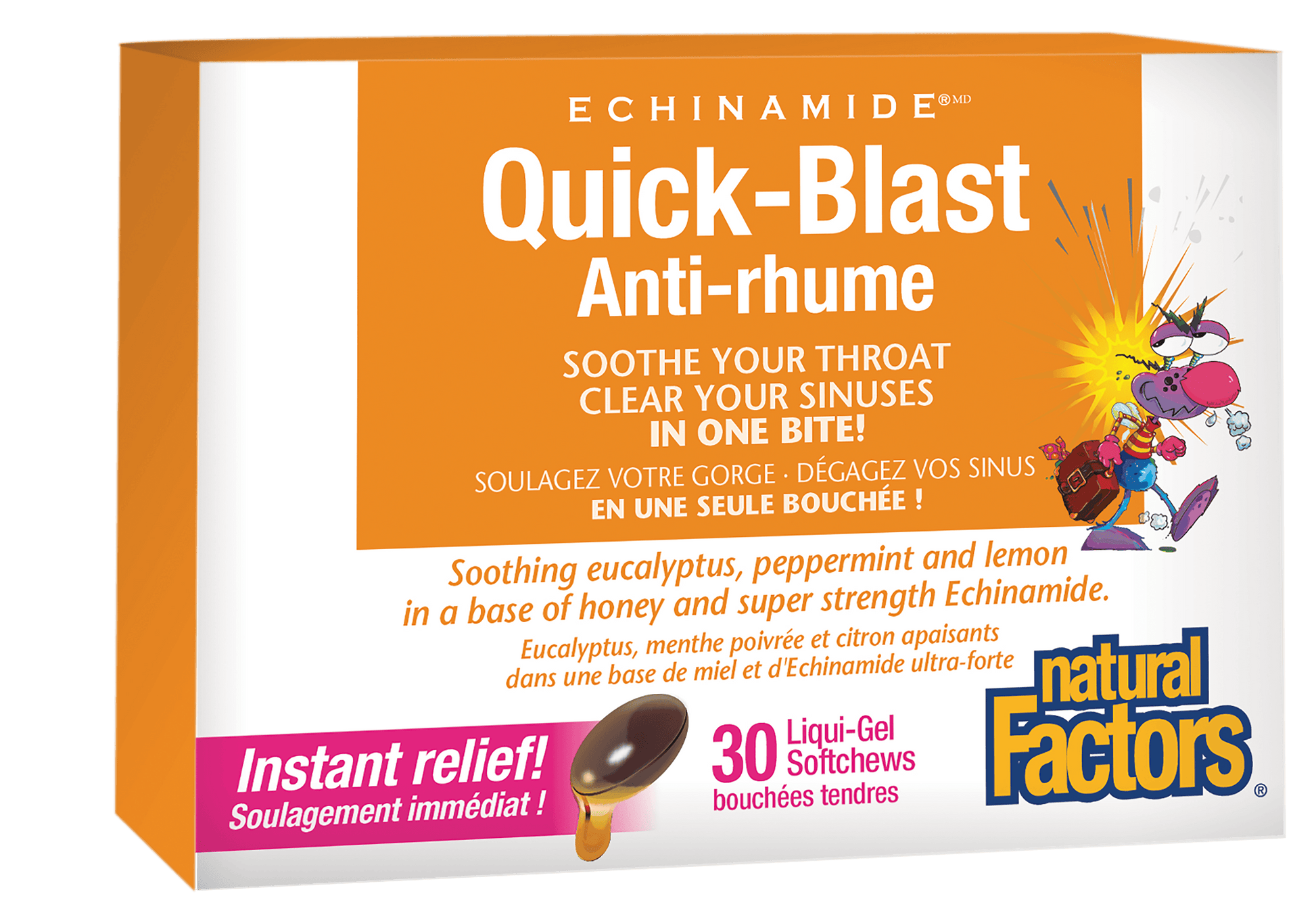 Natural Factors Quick-Blast ECHINAMIDE 30 Chewable Softgels - Wellness Supplement