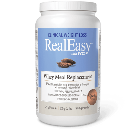 Natural Factors RealEasy with PGX Whey Meal Replacement Chocolate 940g - Wellness Supplement