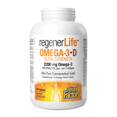 Natural Factors RegenerLife Omega-3+D 150 Softgels - Wellness Supplement