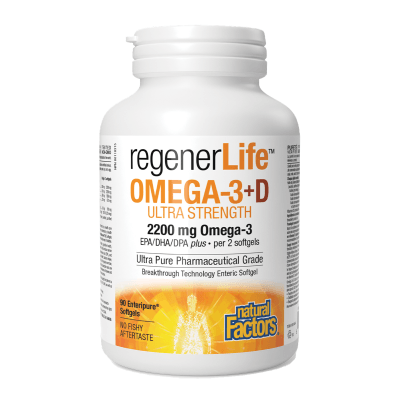 Natural Factors RegenerLife Omega-3+D 90 Softgels - Wellness Supplement