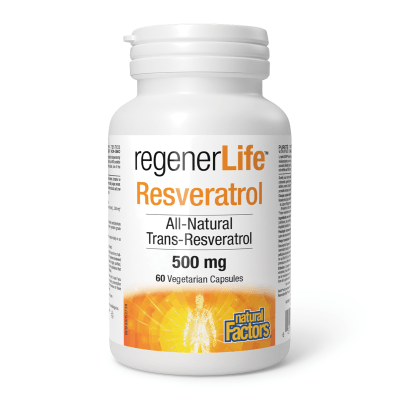 Natural Factors RegenerLife Resveratrol 60 Veg Capsules - Wellness Supplement