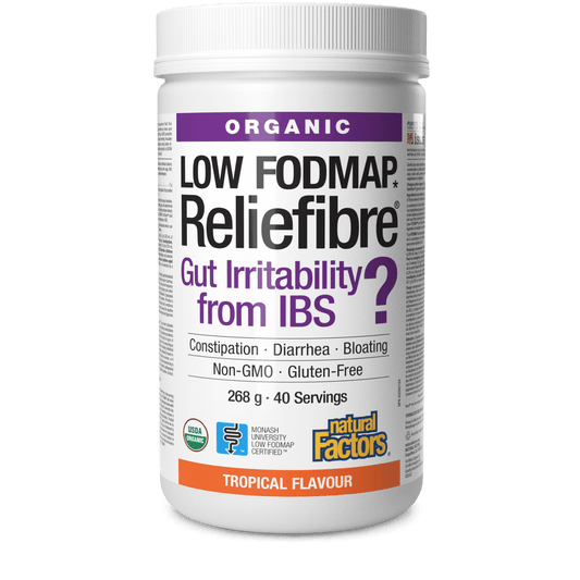 Natural Factors Reliefibre Organic Tropical Flavour 268g - Wellness Supplement