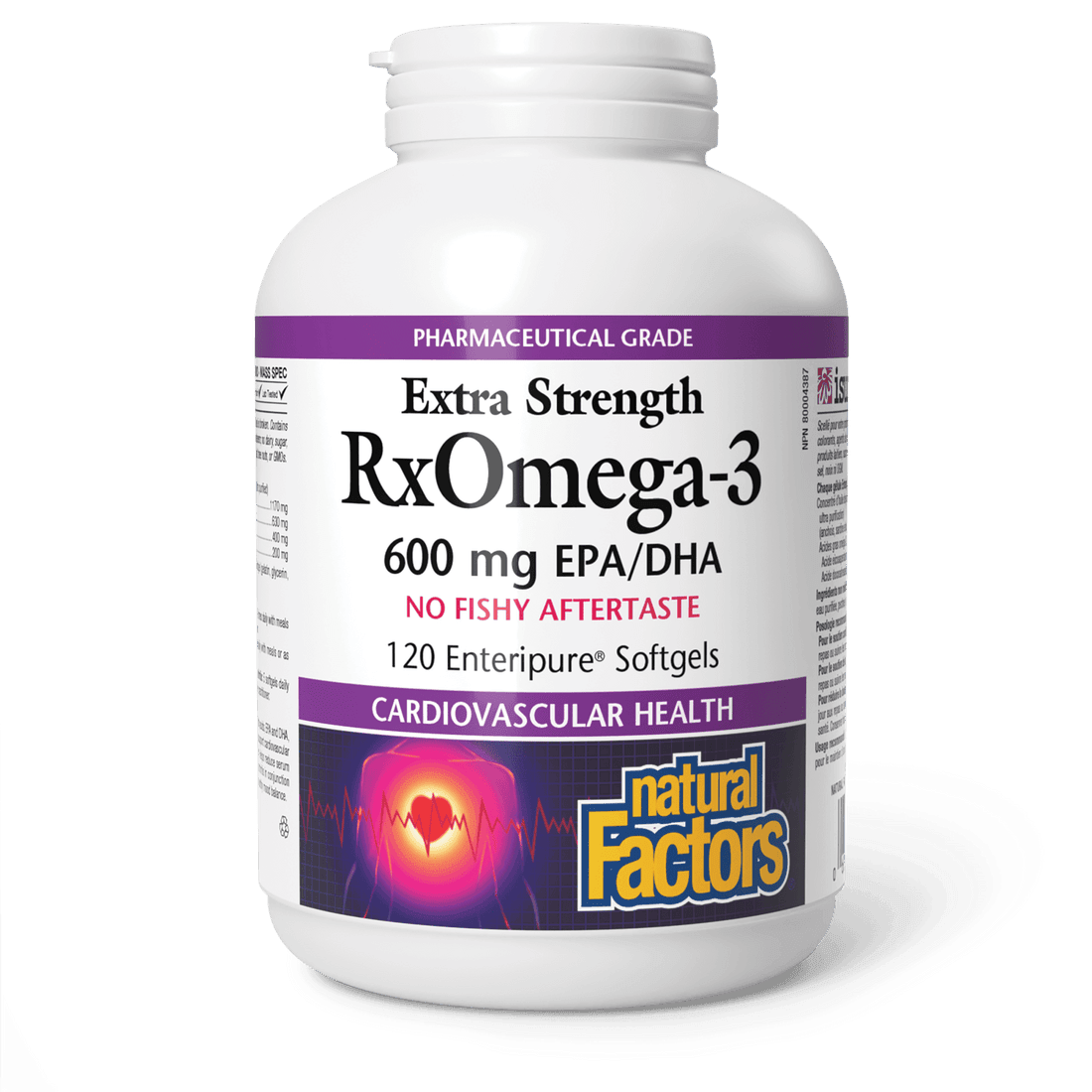 Natural Factors RxOmega-3 Extra Strength 600 mg 120 Softgels - Wellness Supplement