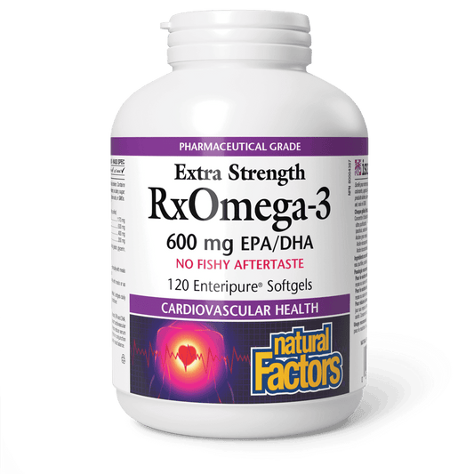 Natural Factors RxOmega-3 Extra Strength 600 mg 120 Softgels - Wellness Supplement