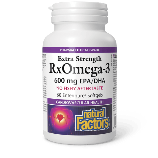 Natural Factors RxOmega-3 Extra Strength 600 mg 60 Softgels - Wellness Supplement