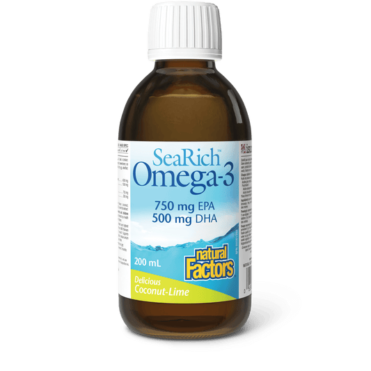Natural Factors Sea Rich Omega-3 750 mg EPA/500 mg DHA Coconut-Lime 200mL - Wellness Supplement