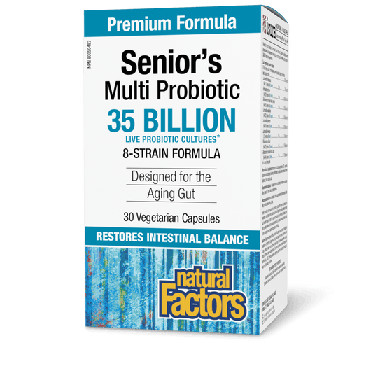 Natural Factors Senior’s Multi Probiotic 35 Billion Live Probiotic Cultures 30 Veg Capsules 