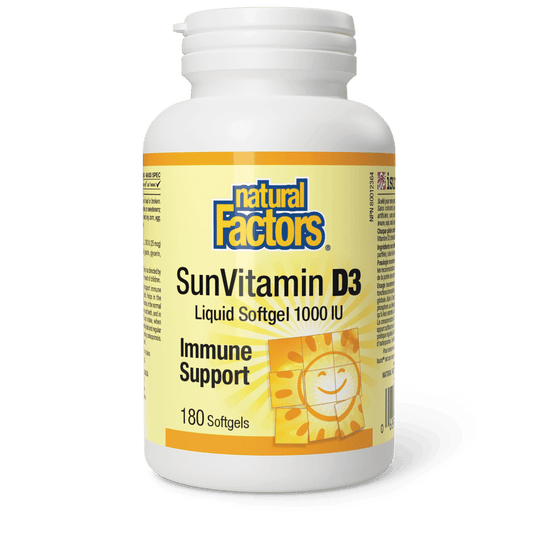 Natural Factors SunVitamin D3 Softgels 1000 IU 180 Softgels 