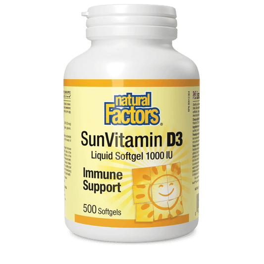 Natural Factors SunVitamin D3 Softgels 1000 IU 500 Softgels 