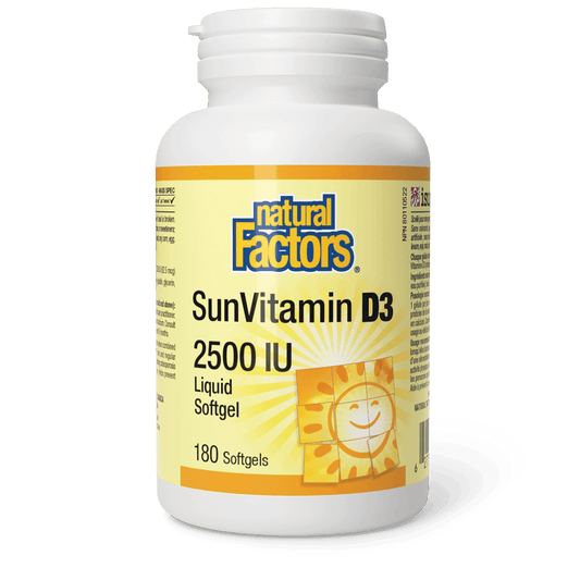 Natural Factors SunVitamin D3 Softgels 2500 IU 180 Softgels 