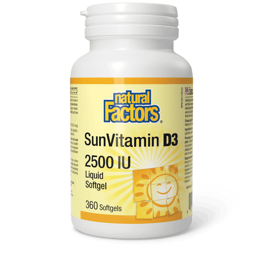 Natural Factors SunVitamin D3 Softgels 2500 IU 360 Softgels 