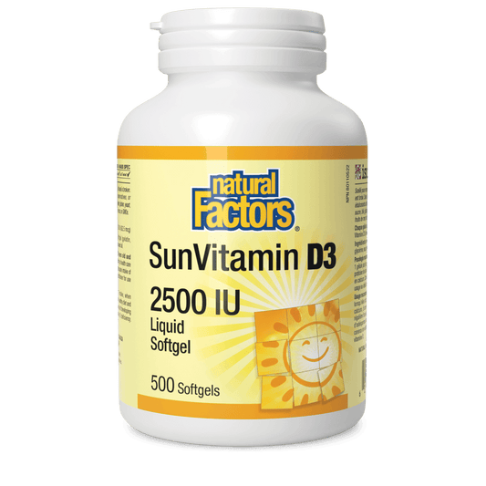 Natural Factors SunVitamin D3 Softgels 2500 IU 500 Softgels 