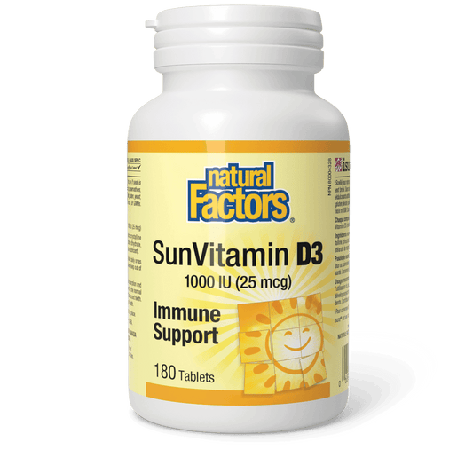 Natural Factors SunVitamin D3 Tablets 1000 IU 180 Tablets 