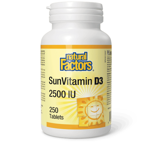 Natural Factors SunVitamin Tablets 2500 IU 250 Tablets - Wellness Supplement