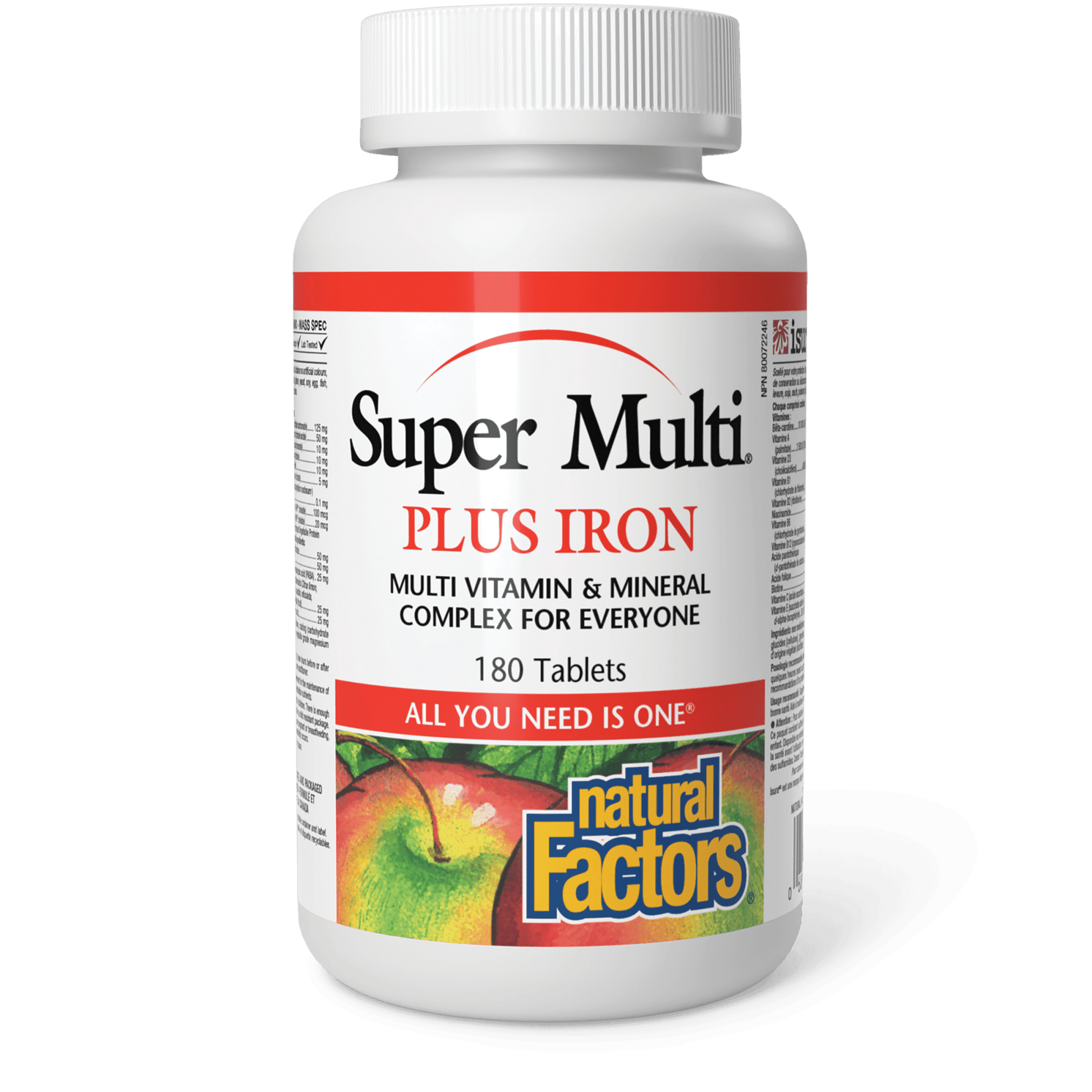 Natural Factors Super Multi Plus Iron 180 Tablets - Wellness Supplement