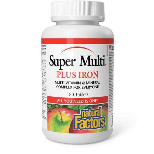 Natural Factors Super Multi Plus Iron 180 Tablets - Wellness Supplement