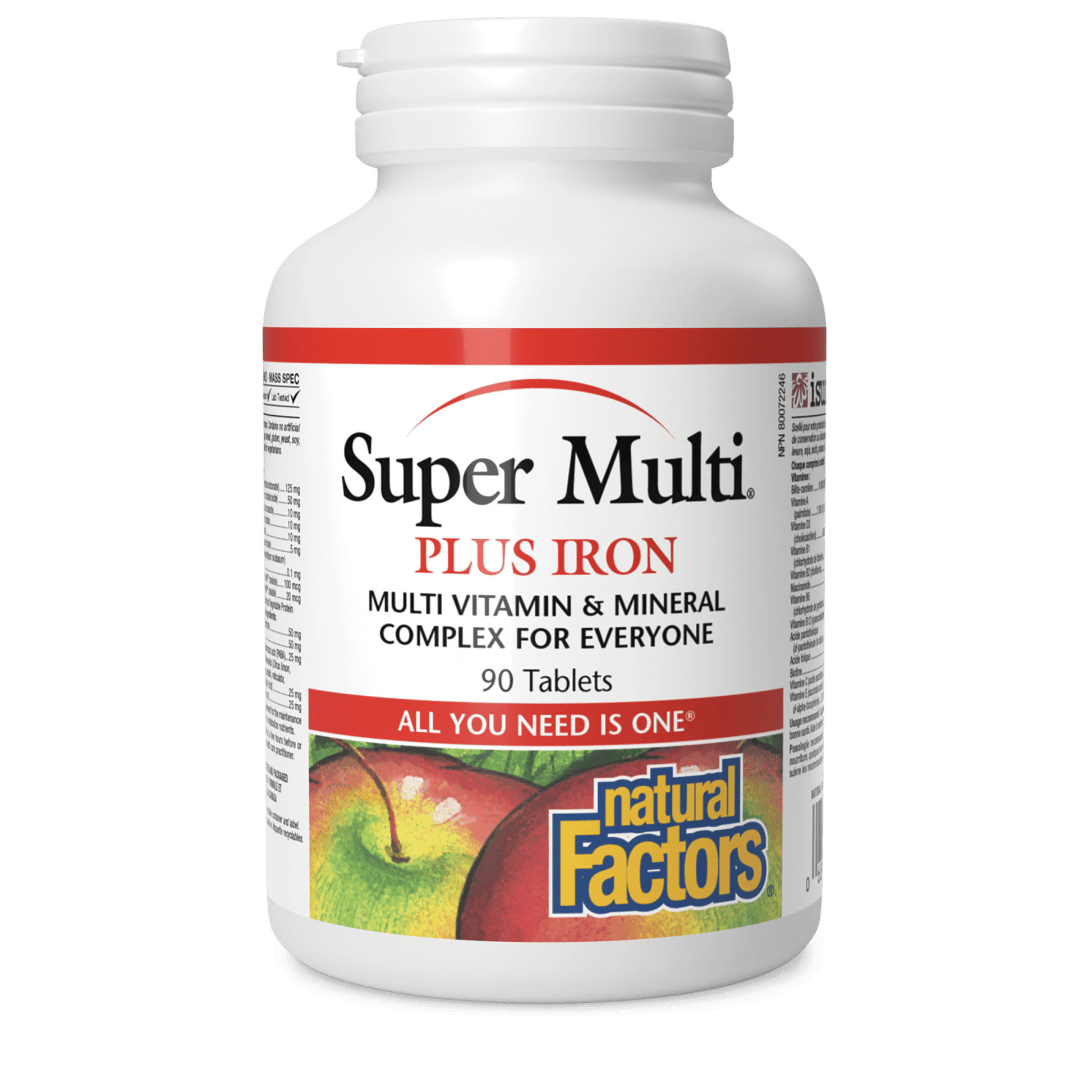 Natural Factors Super Multi Plus Iron 90 Tablets - Wellness Supplement
