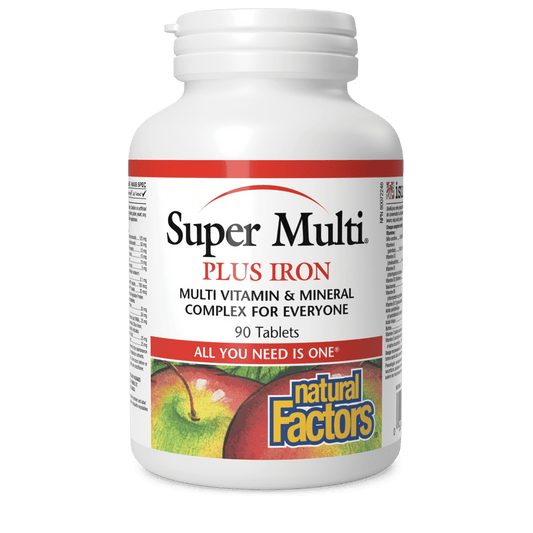 Natural Factors Super Multi Plus Iron 90 Tablets - Wellness Supplement