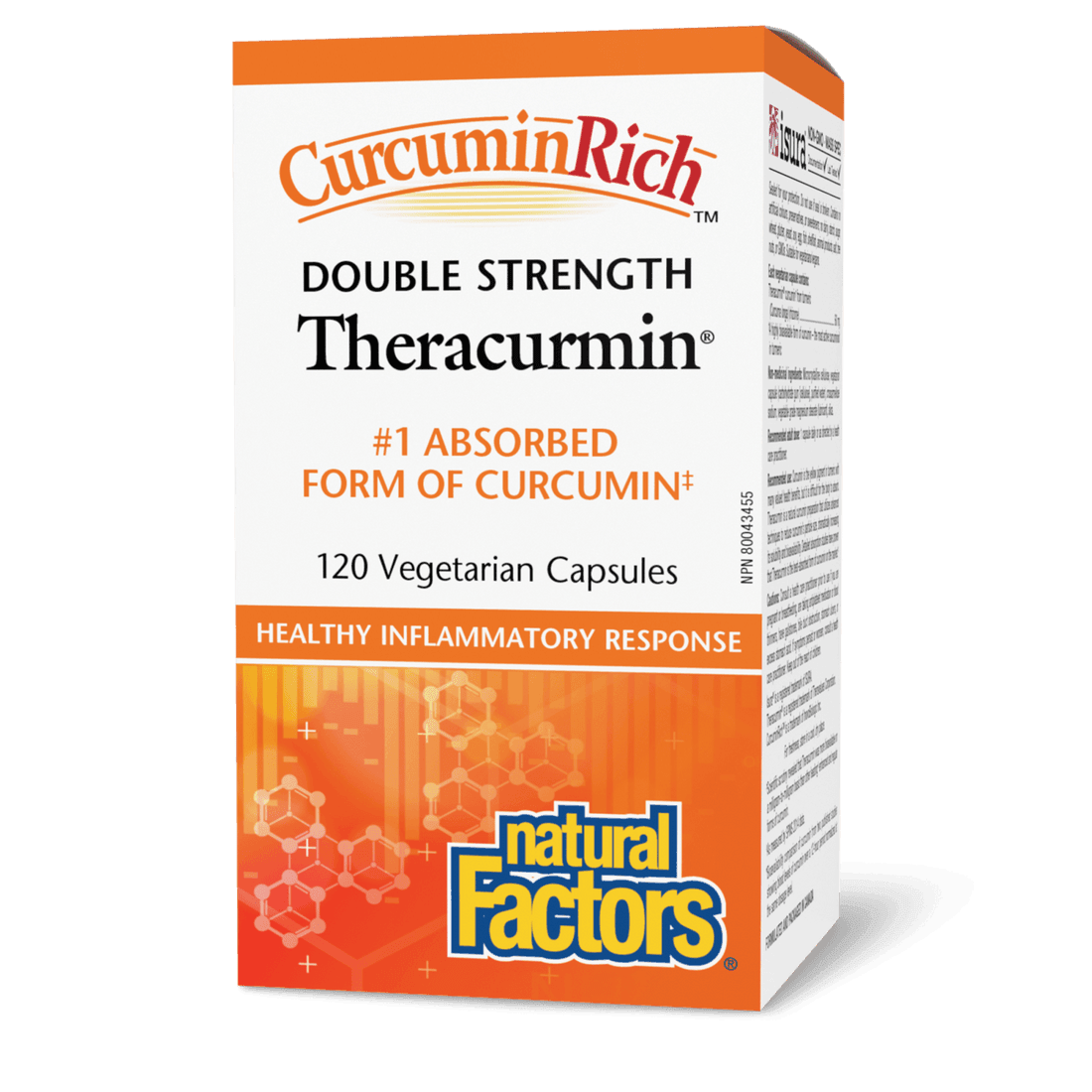 Natural Factors Theracurmin Double Strength CurcuminRich 120 Veg Capsules 