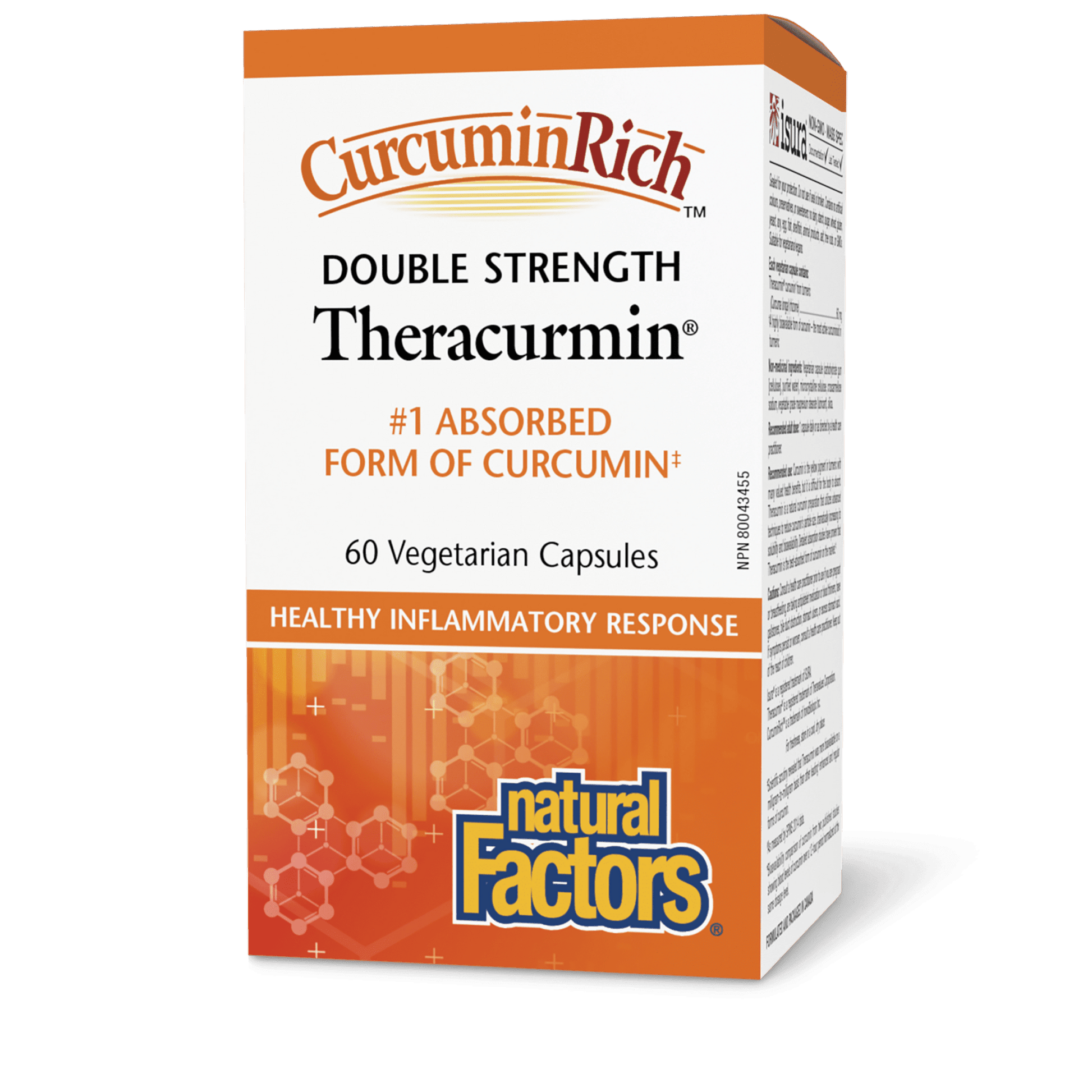 Natural Factors Theracurmin Double Strength CurcuminRich 60 Veg Capsules 