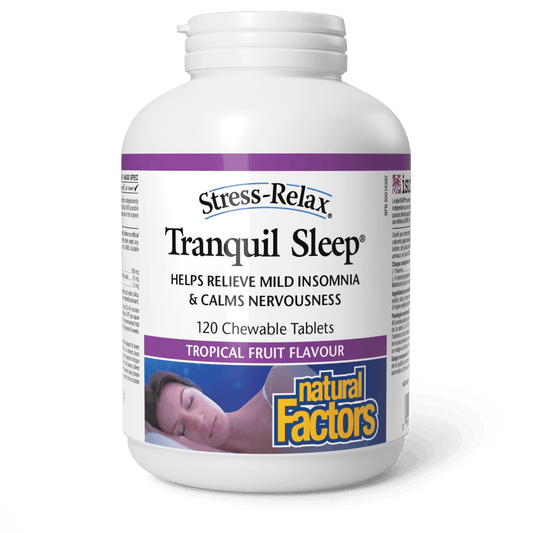 Natural Factors Tranquil Sleep Tropical Fruit Stress-Relax 120 Chewables 