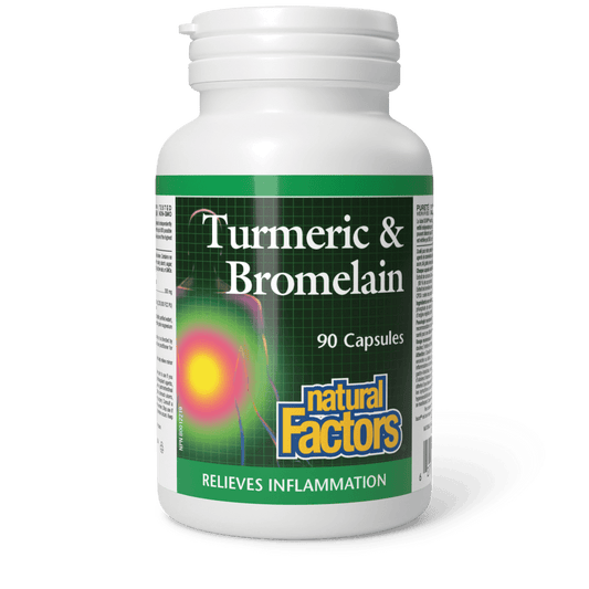 Natural Factors Turmeric & Bromelain 90 Capsules - Wellness Supplement