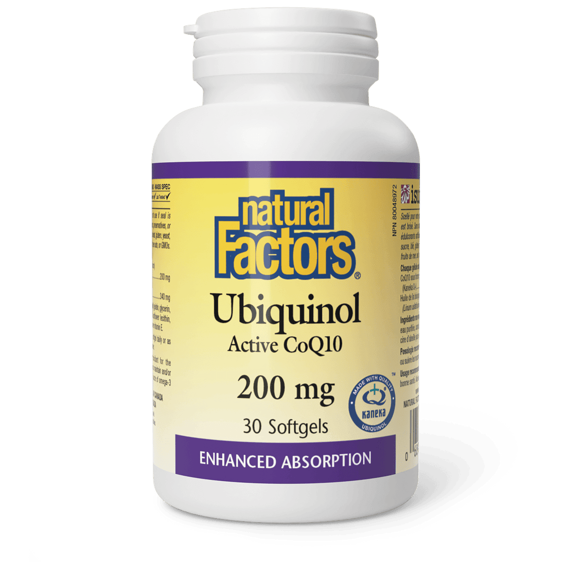 Natural Factors Ubiquinol Active CoQ10 200 mg 30 Softgels 