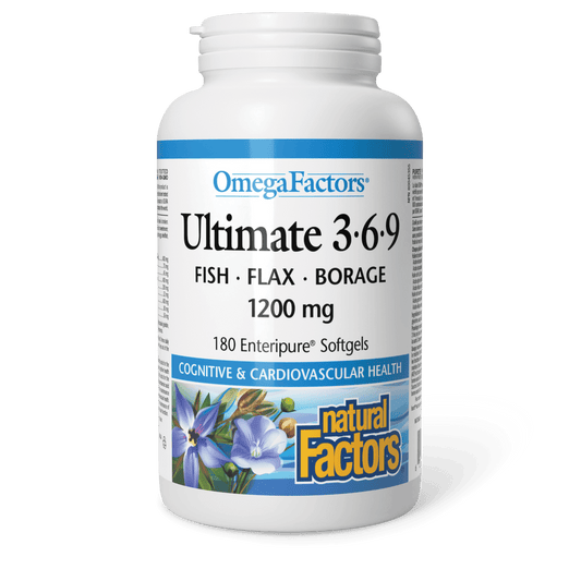 Natural Factors Ultimate 3•6•9 1200 mg OmegaFactors 180 Softgels - Wellness Supplement
